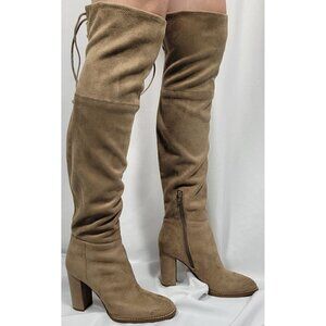 Vince Camuto Women's "Grady" Over the Knee Taupe Block Heel Boots Size 7.5